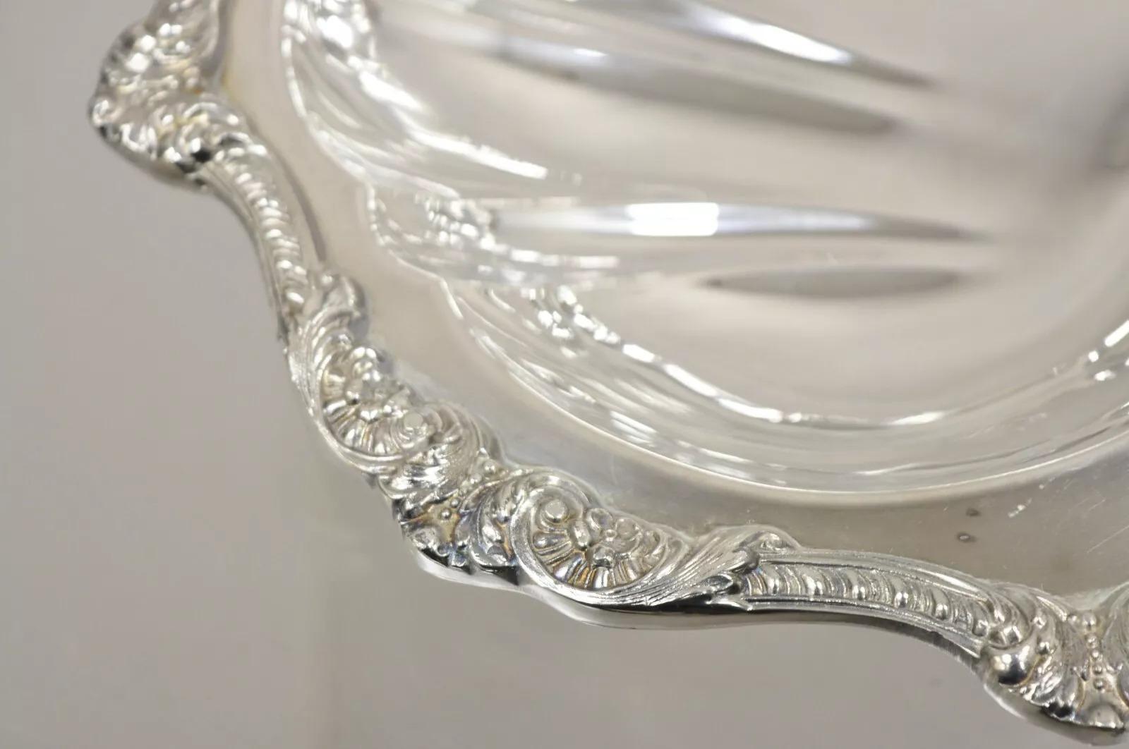 Unknown Vintage Old English Silver Plate by Poole 5033 Clam Shell Serving Dish Bowl