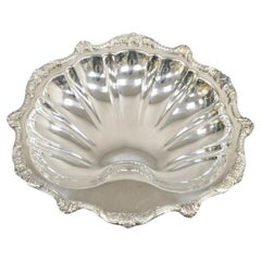 Vintage Old English Silver Plate by Poole 5033 Clam Shell Serving Dish Bowl
