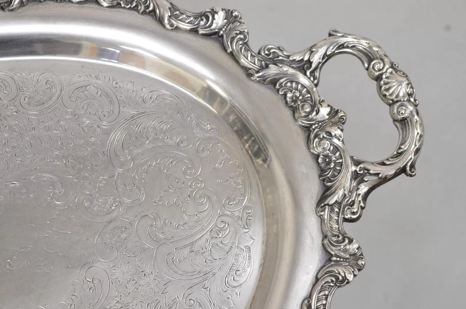 Bandeja ovalada de servir de plata antigua inglesa Poole Silver Plate Chapado en plata en venta