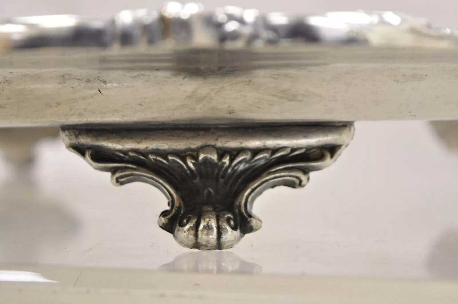 Bandeja ovalada de servir de plata antigua inglesa Poole Silver Plate en venta 2