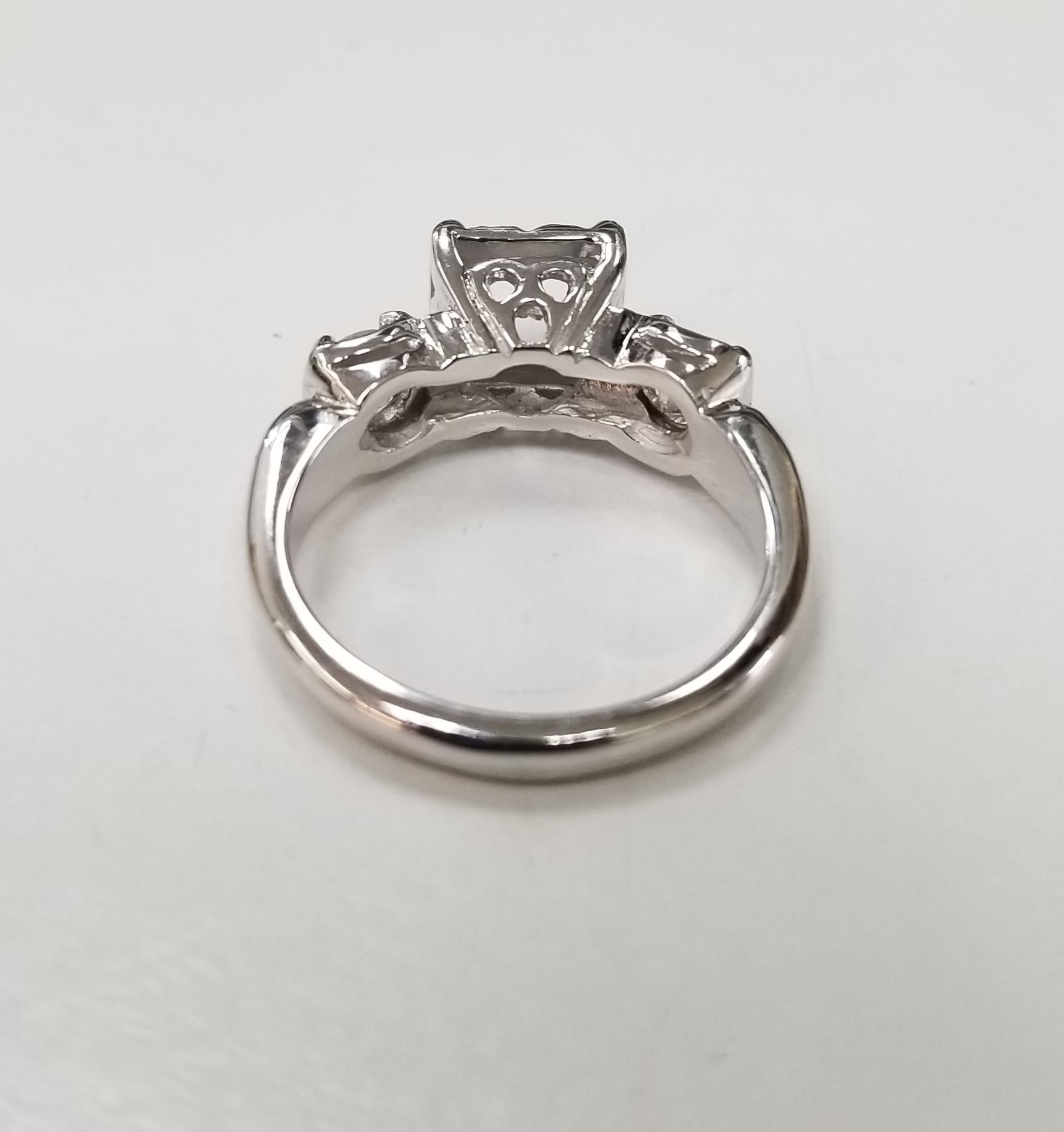 Old European Cut Vintage Old Euro Cut 3-Stone Ring Total Weight 1.27 Carat For Sale