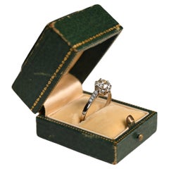 Vintage 1 Carat Engagement Ring. GIA Old European Cut Diamond Ring Platinum JSI1