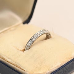 Vintage Old Euro Diamond Channel Set Eternity Band, Platinum, Circa 1920