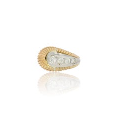 Antique 18kt Yellow and white Gold old cut Diamond Ring, Circa 1950