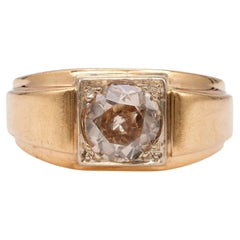 Vintage Old European Cut Diamant 14k Gelbgold Ring