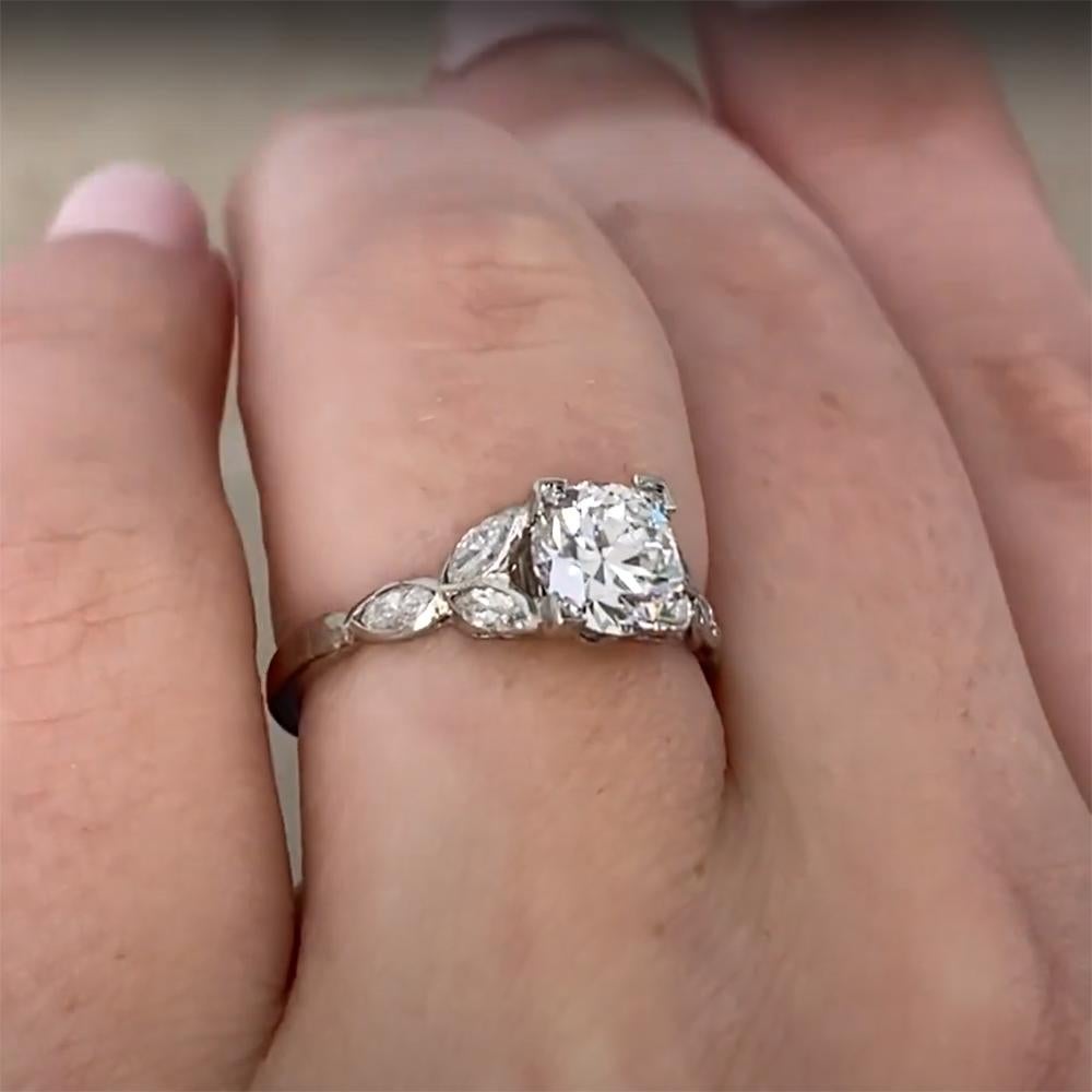 Art Deco Vintage Old European Cut Diamond (Approx. 1.00-Carat), 18k White Gold Ring For Sale