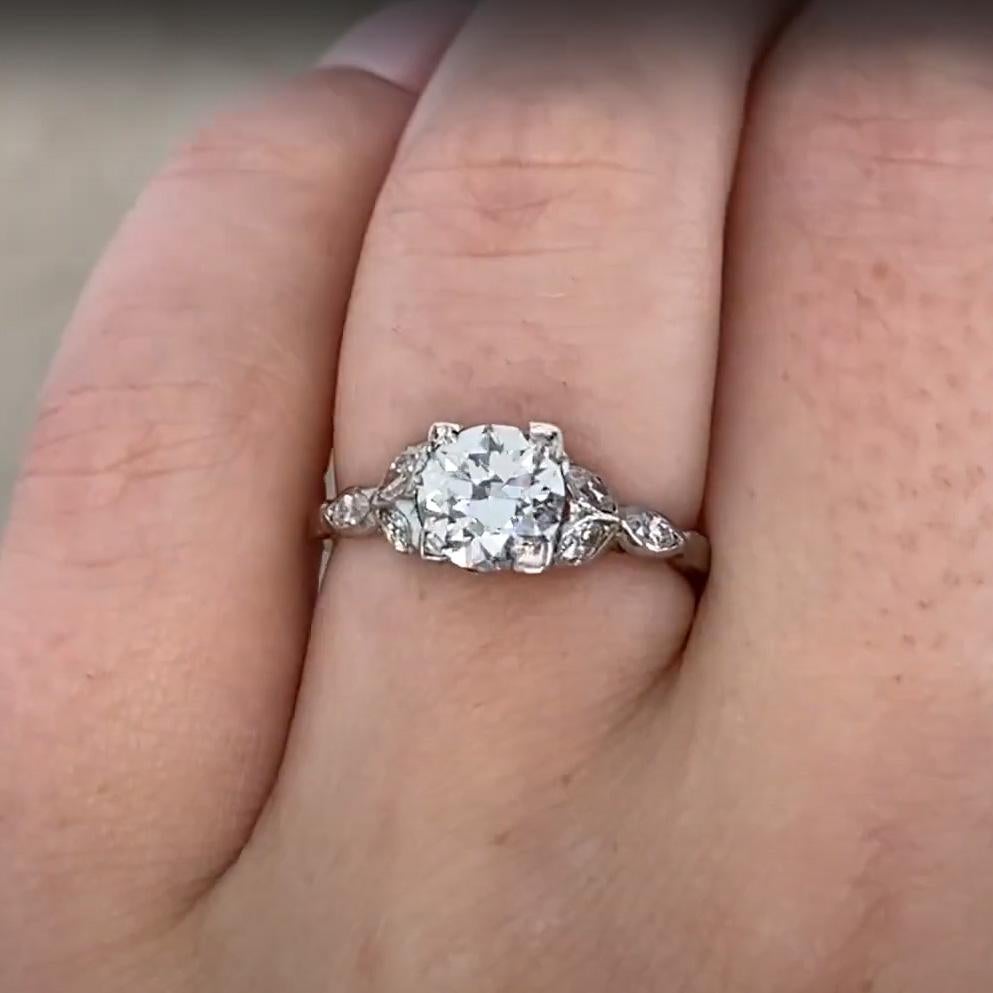 Women's Vintage Old European Cut Diamond (Approx. 1.00-Carat), 18k White Gold Ring For Sale