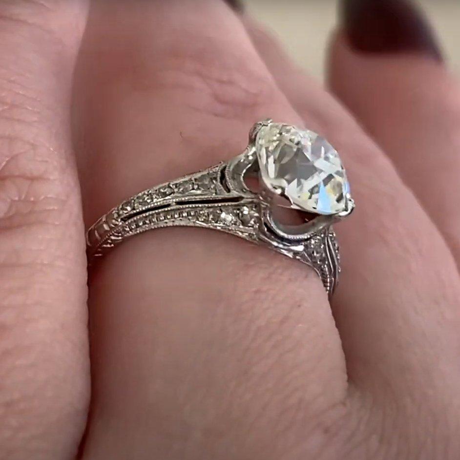 Vintage Old European Cut Diamond Crown Mounting Ring (GIA ca. 1,80-Karat) (Alteuropäischer Schliff) im Angebot