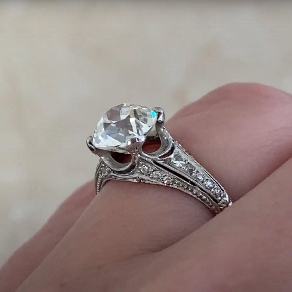 Vintage Old European Cut Diamond Crown Mounting Ring (GIA ca. 1,80-Karat) Damen im Angebot