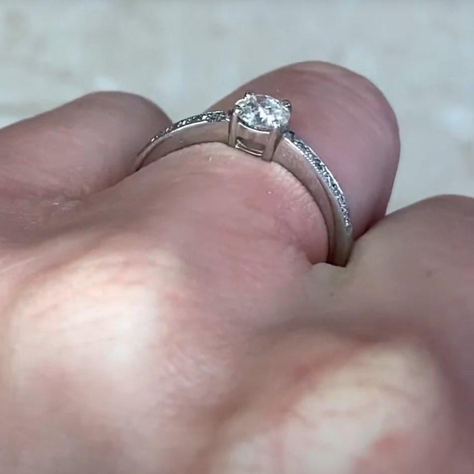 Women's Vintage Old European Cut Diamond Engagement Ring (Approx 0.30-Carats), Platinum For Sale