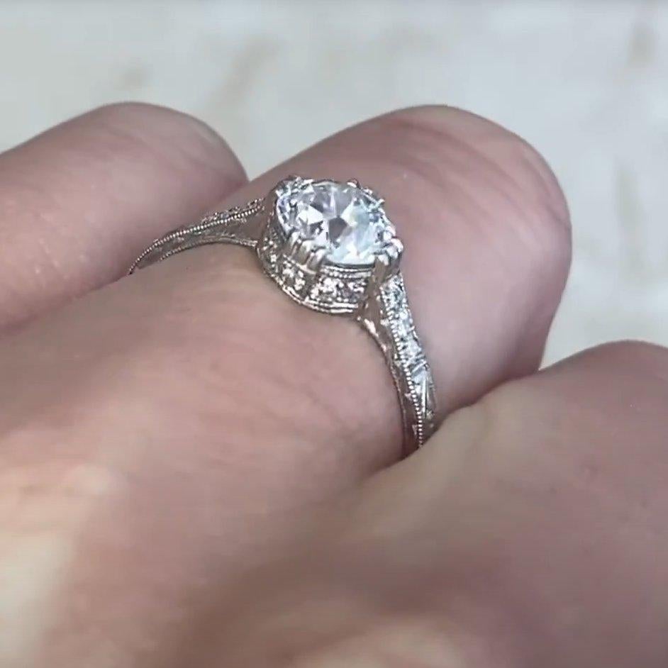Women's Vintage Old European Cut Diamond Engagement Ring (GIA Approx 1-Carat), Platinum For Sale