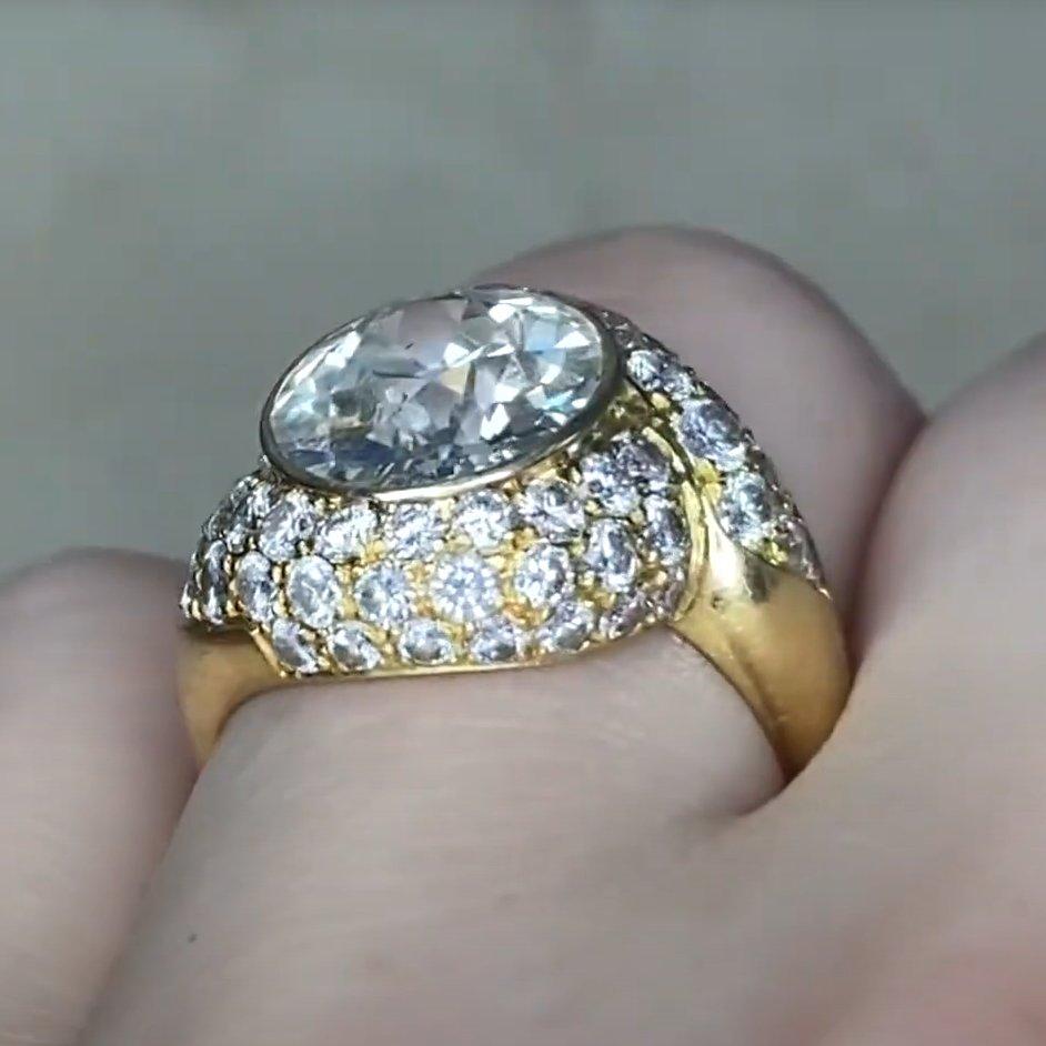 Art Deco Vintage Old European Cut Diamond Engagement Ring (GIA Approx. 3.00-Carats), Gold For Sale