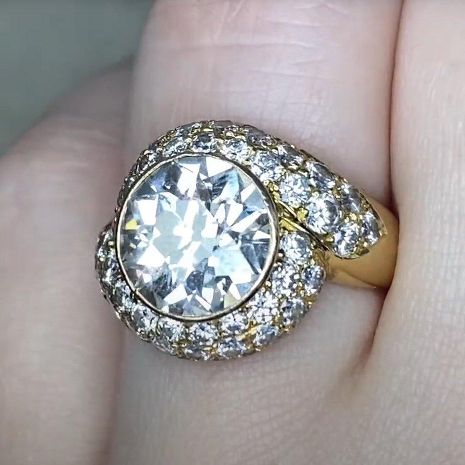 Vintage Old European Cut Diamond Engagement Ring (GIA Approx. 3.00-Carats), Gold In Excellent Condition For Sale In New York, NY