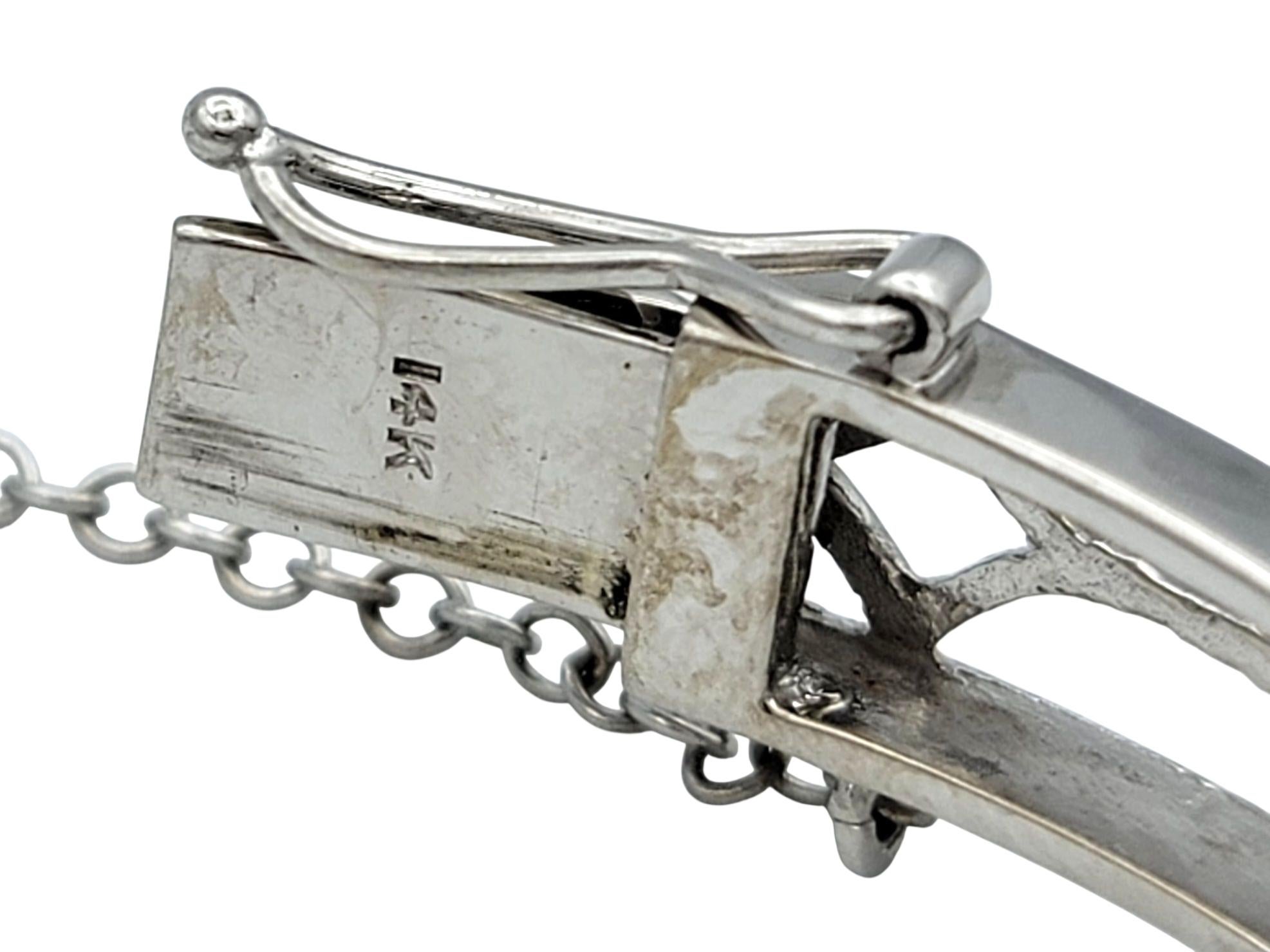 Vintage Old European Cut Diamond Filigrane Armspange Armband in 14 Karat Weißgold im Angebot 5