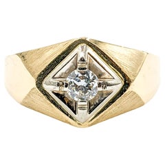 Used Old European Cut Diamond Men's Ring in Gold