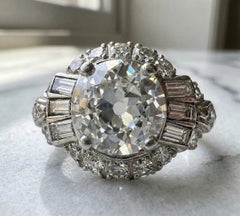 Vintage Old European Cut Diamond Platinum Engagement