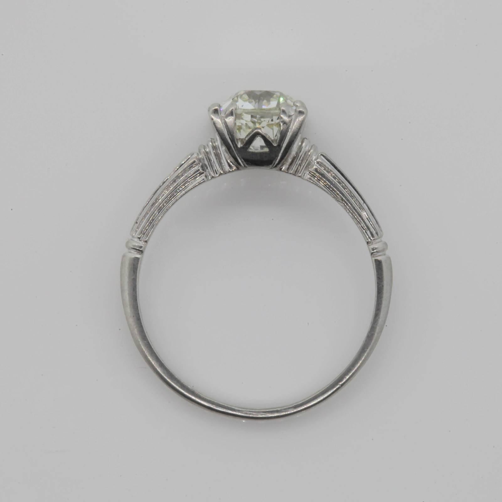 Art Deco Vintage Old European Cut Diamond Ring For Sale