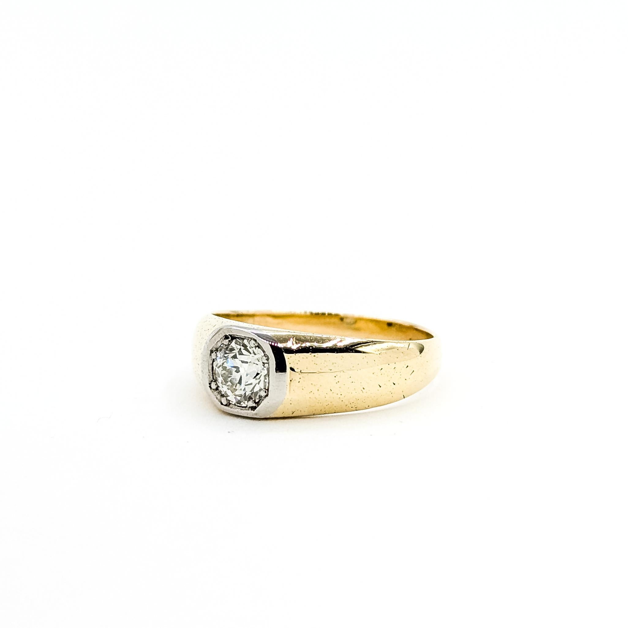 Vintage Old European Cut Diamond Ring in 14k Victoriano en venta