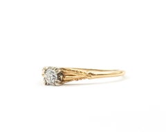 Vintage Old European Cut Diamond Ring in 14k Yellow Gold