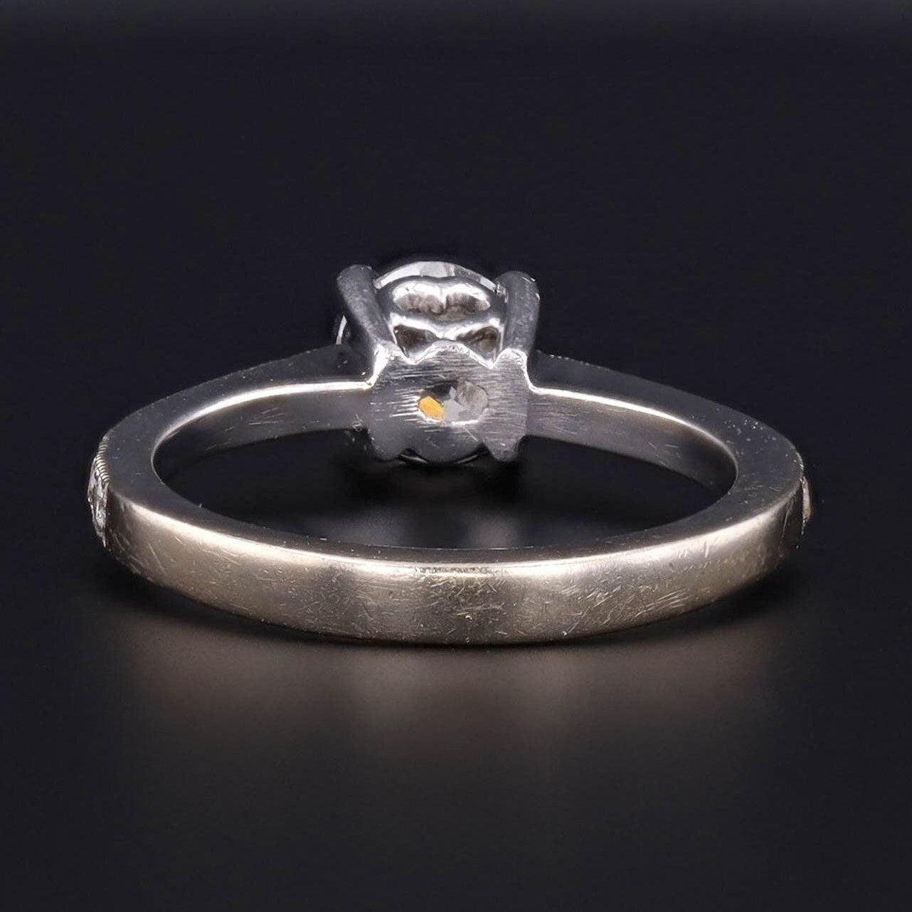 Vintage Old European Cut Diamantring aus 14k Weißgold im Zustand „Gut“ im Angebot in Lewisburg, PA