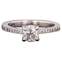 Vintage Old European Cut Diamantring aus 14k Weißgold