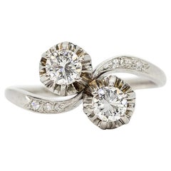 Bague Toi Et Moi en diamants anciens taillés en Europe