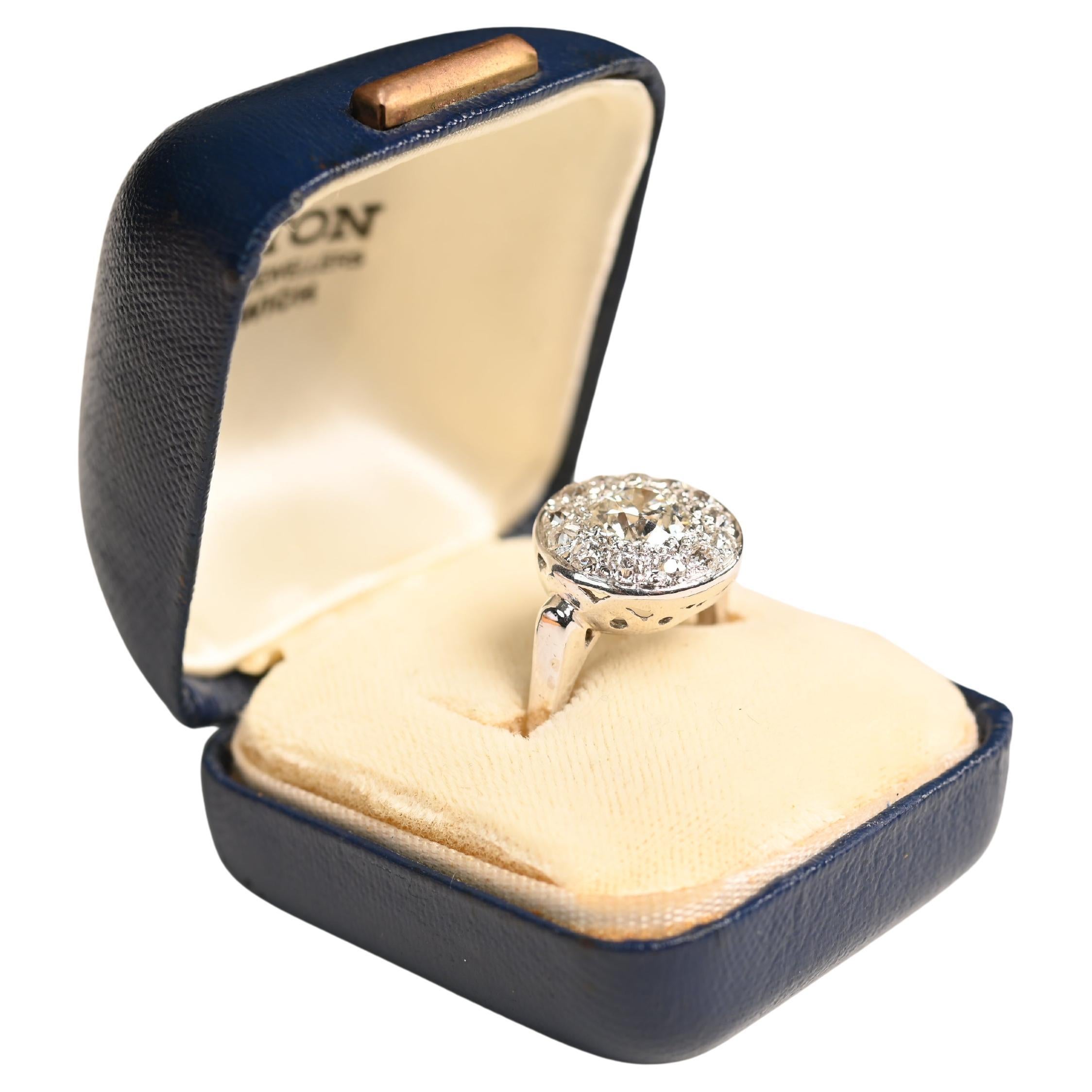 Vintage Old European Cut Diamond with Halo Ring (Approx. 1.20-Carats), Platinum
