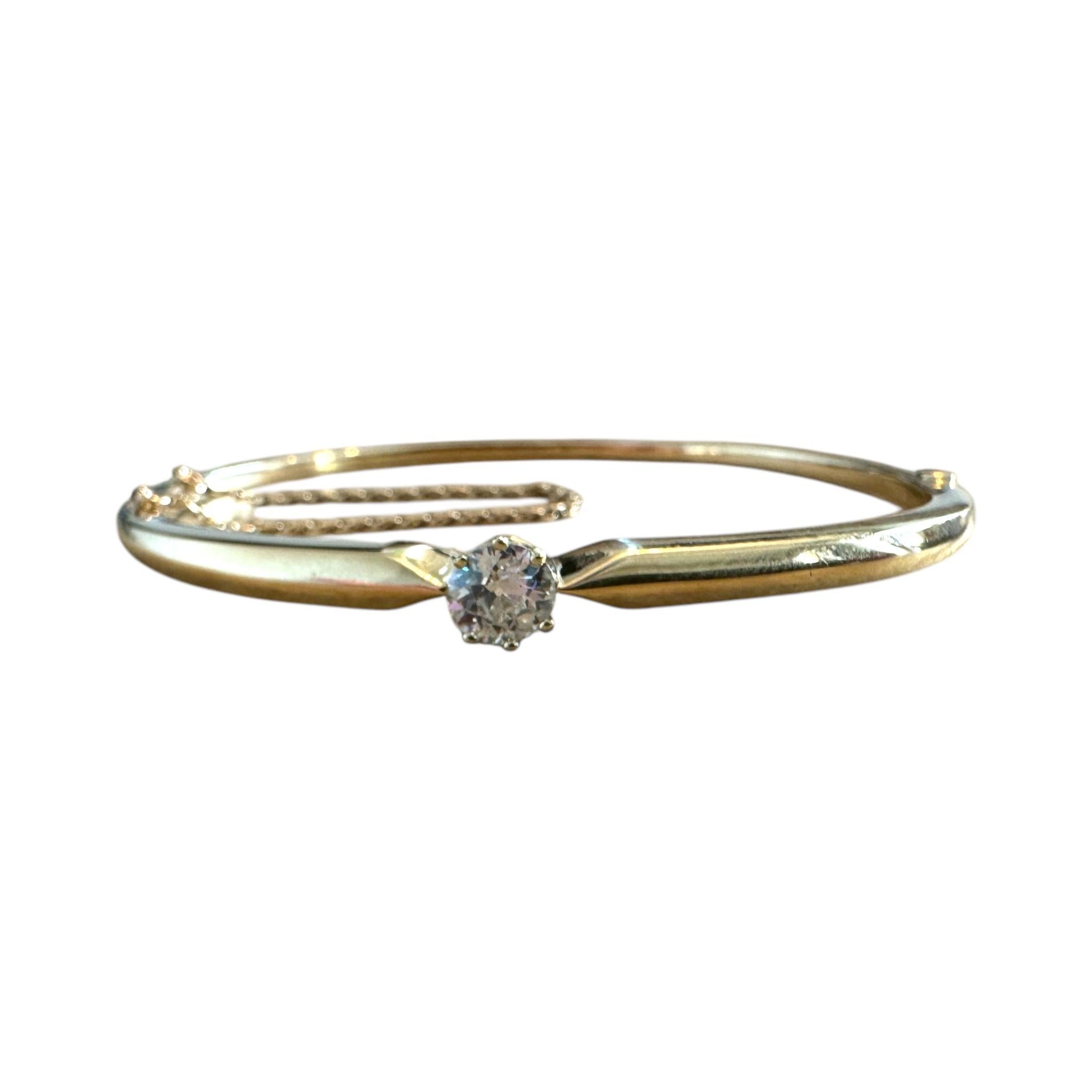 Vintage Old European Cut Diamond Gelbgold Armspange Armband Damen im Angebot