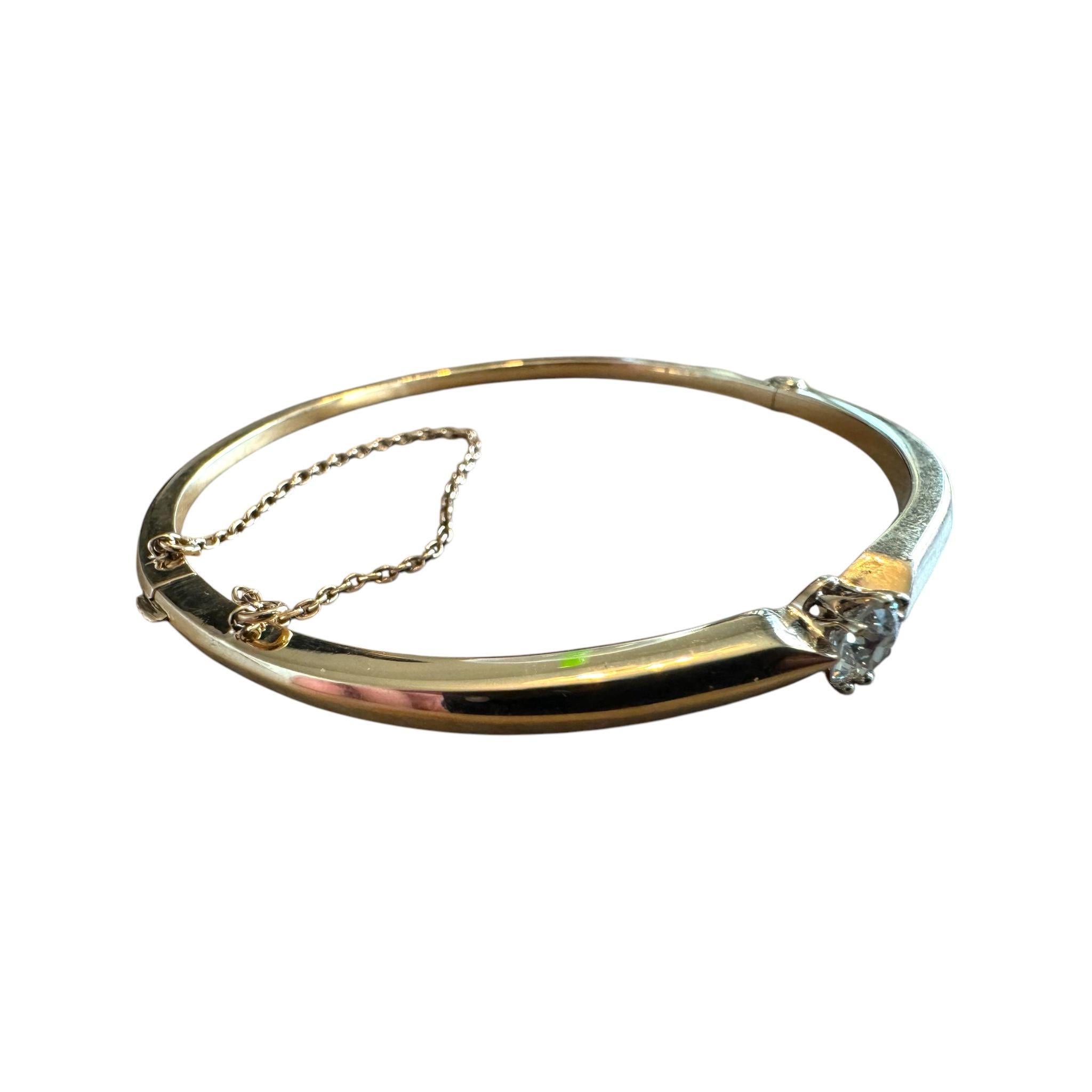 Vintage Old European Cut Diamond Gelbgold Armspange Armband im Angebot 1