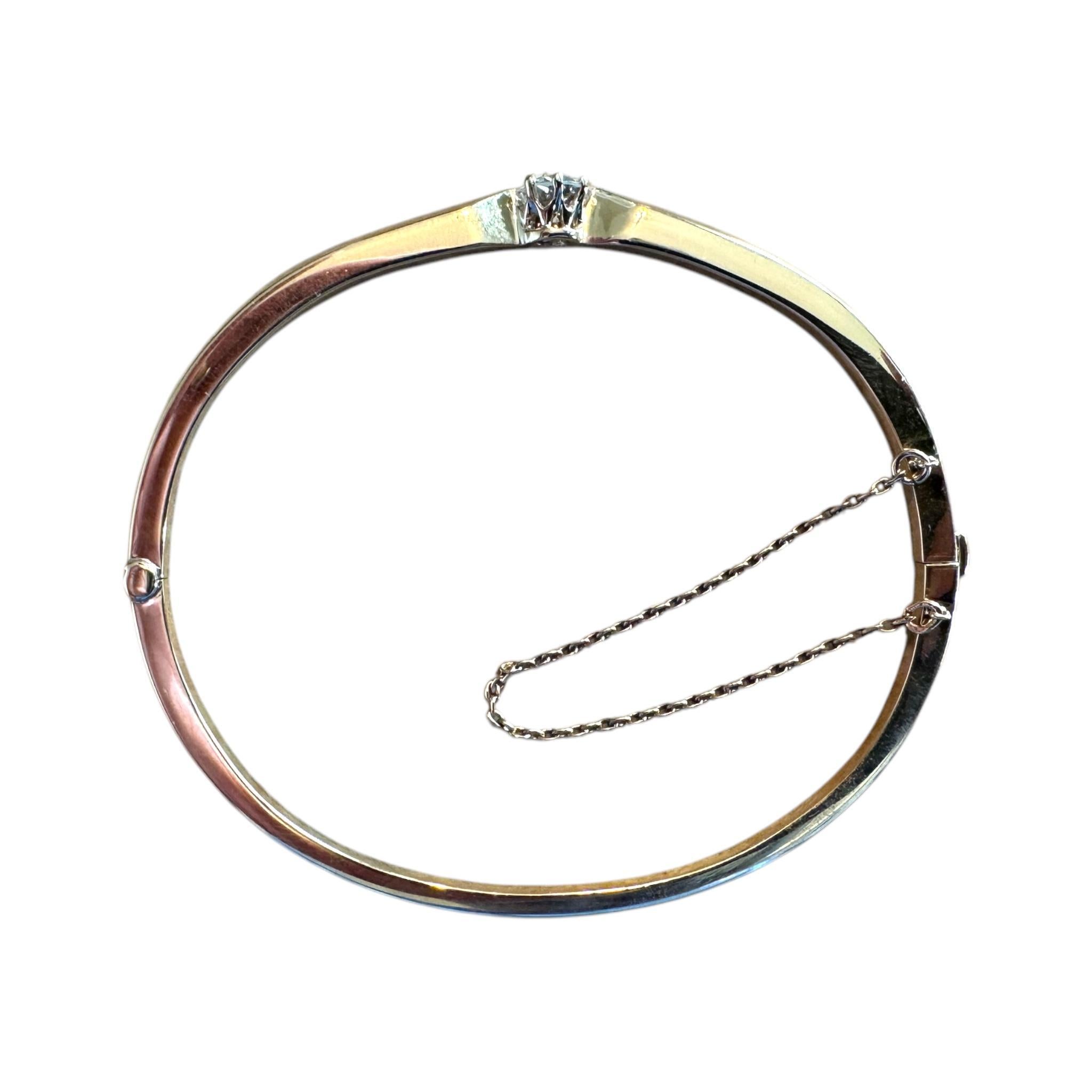 Vintage Old European Cut Diamond Gelbgold Armspange Armband im Angebot 2