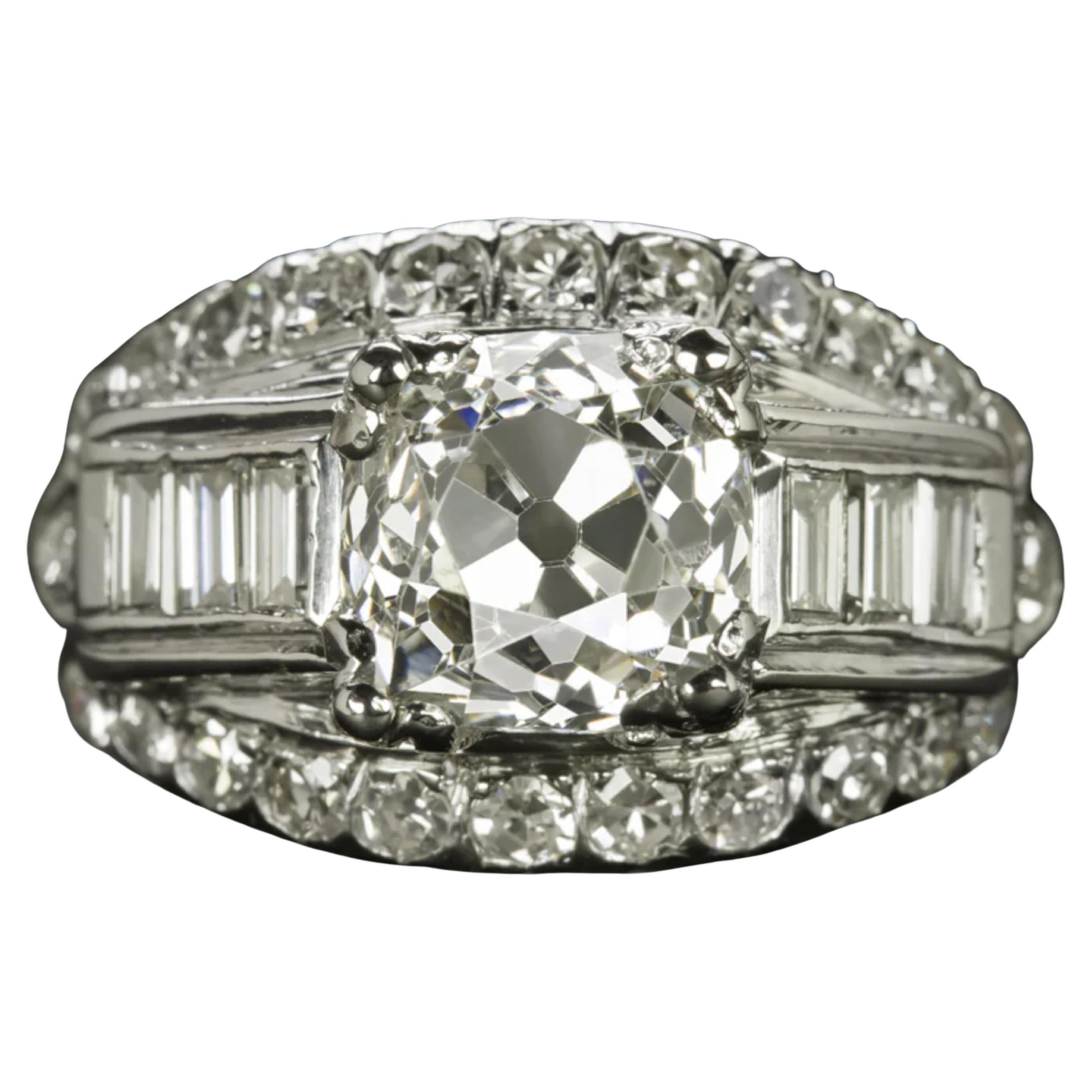 Vintage Old European Cut Three-Stone Diamond Ring