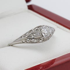 Vintage Old European Cut White Gold Ring