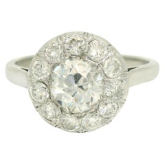 Vintage Alteuropäischer Diamant-Cluster-Ring mit Diamanten