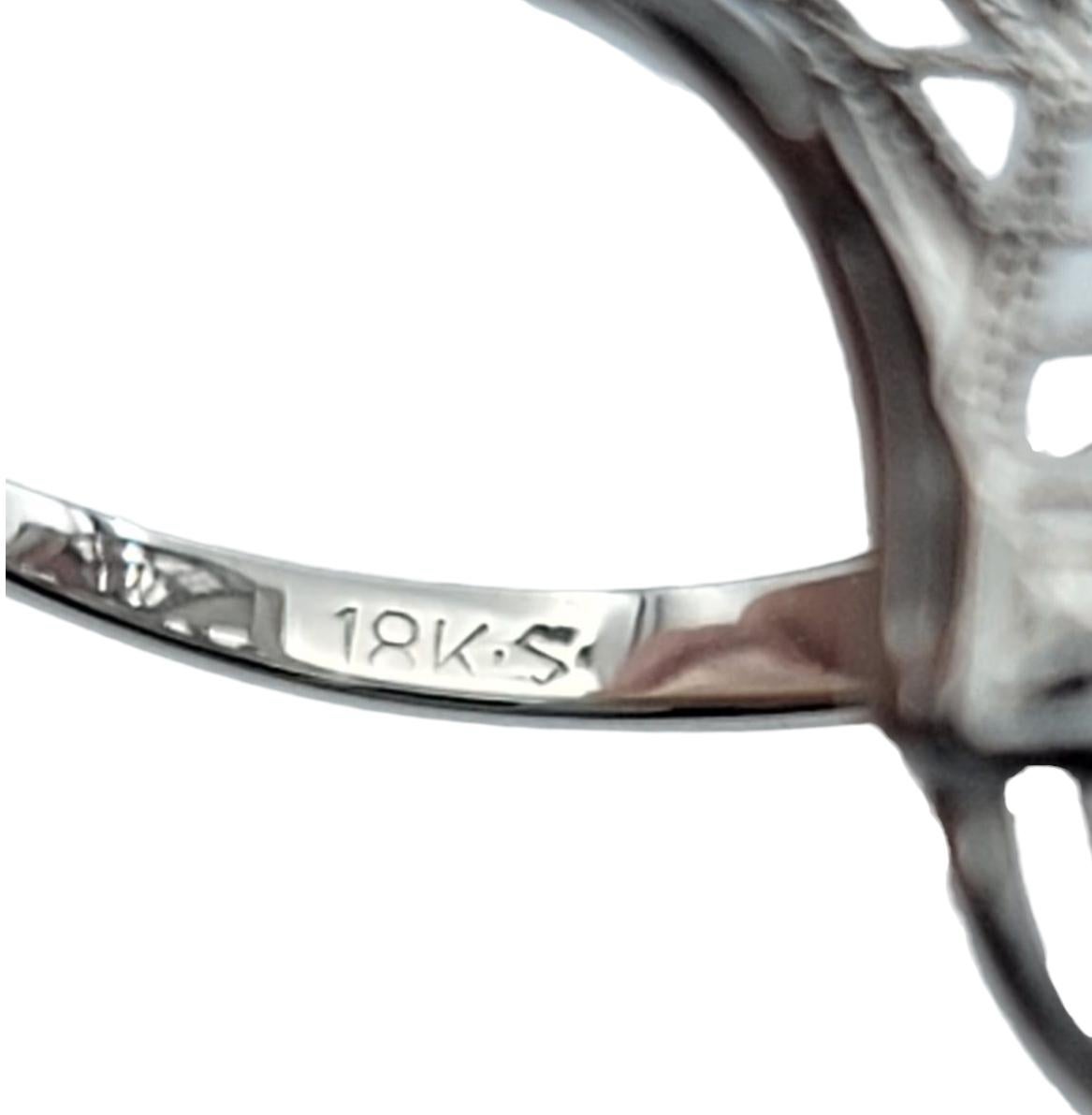 Vintage Old European & Old Mine Cut Diamant Filigran Ring in 18 Karat Weißgold im Zustand „Gut“ im Angebot in Scottsdale, AZ