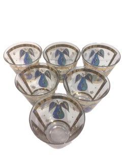 Vintage Old Fashioned Glasses by Georges Briard in the Forbidden Fruit Pattern