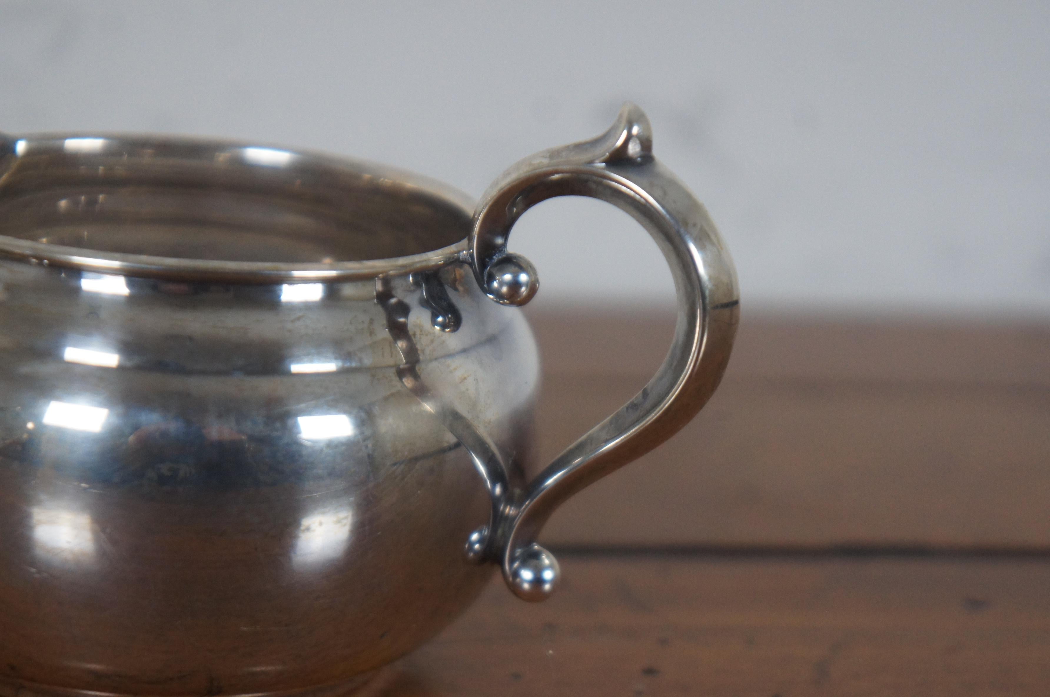 Vintage Old French Gorham Sterling Silver Coffee Tea Creamer Sugar Bowl 909/910 6
