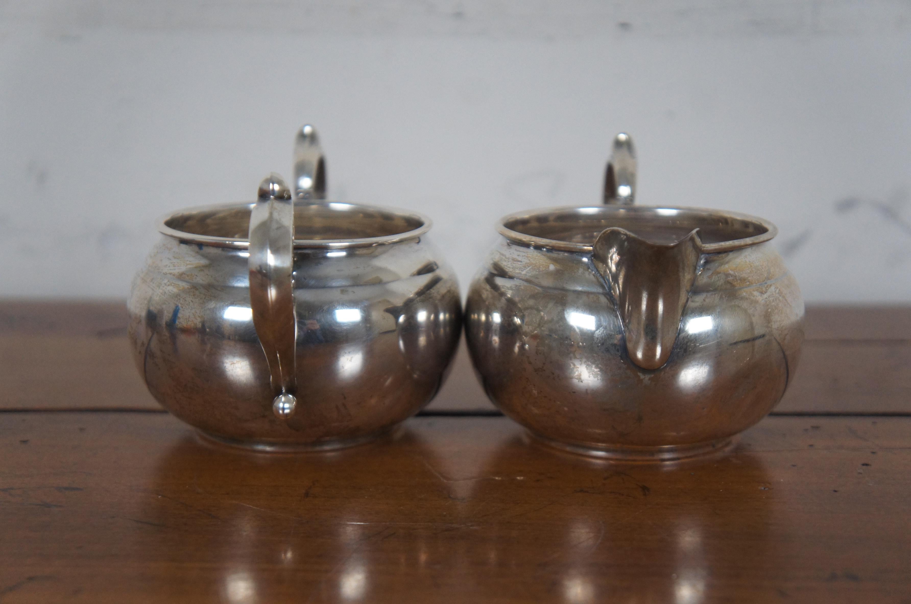 Vintage Old French Gorham Sterling Silver Coffee Tea Creamer Sugar Bowl 909/910 2