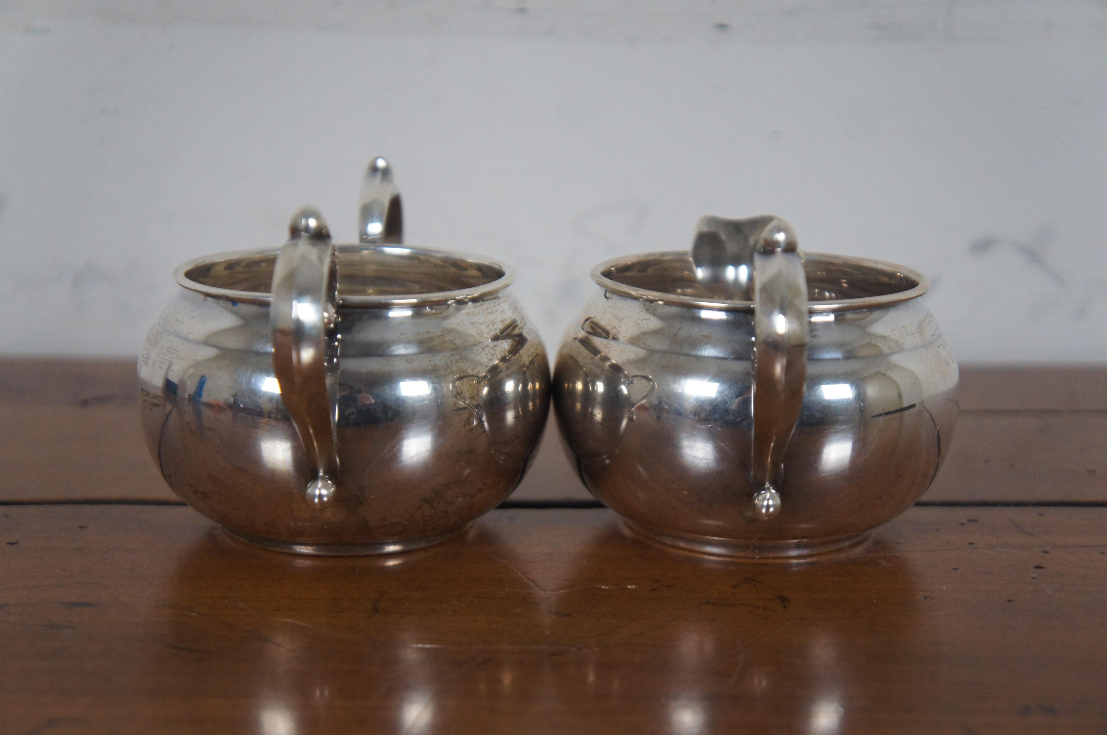 Vintage Old French Gorham Sterling Silver Coffee Tea Creamer Sugar Bowl 909/910 3