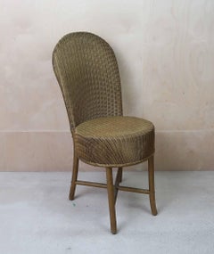 Sedia Lloyd Loom vintage dipinta in oro. Inglese C.1930