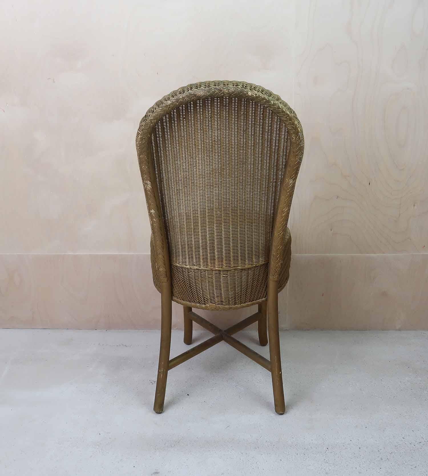 Tessuto Sedia Lloyd Loom vintage dipinta in oro. Inglese C.1930 in vendita