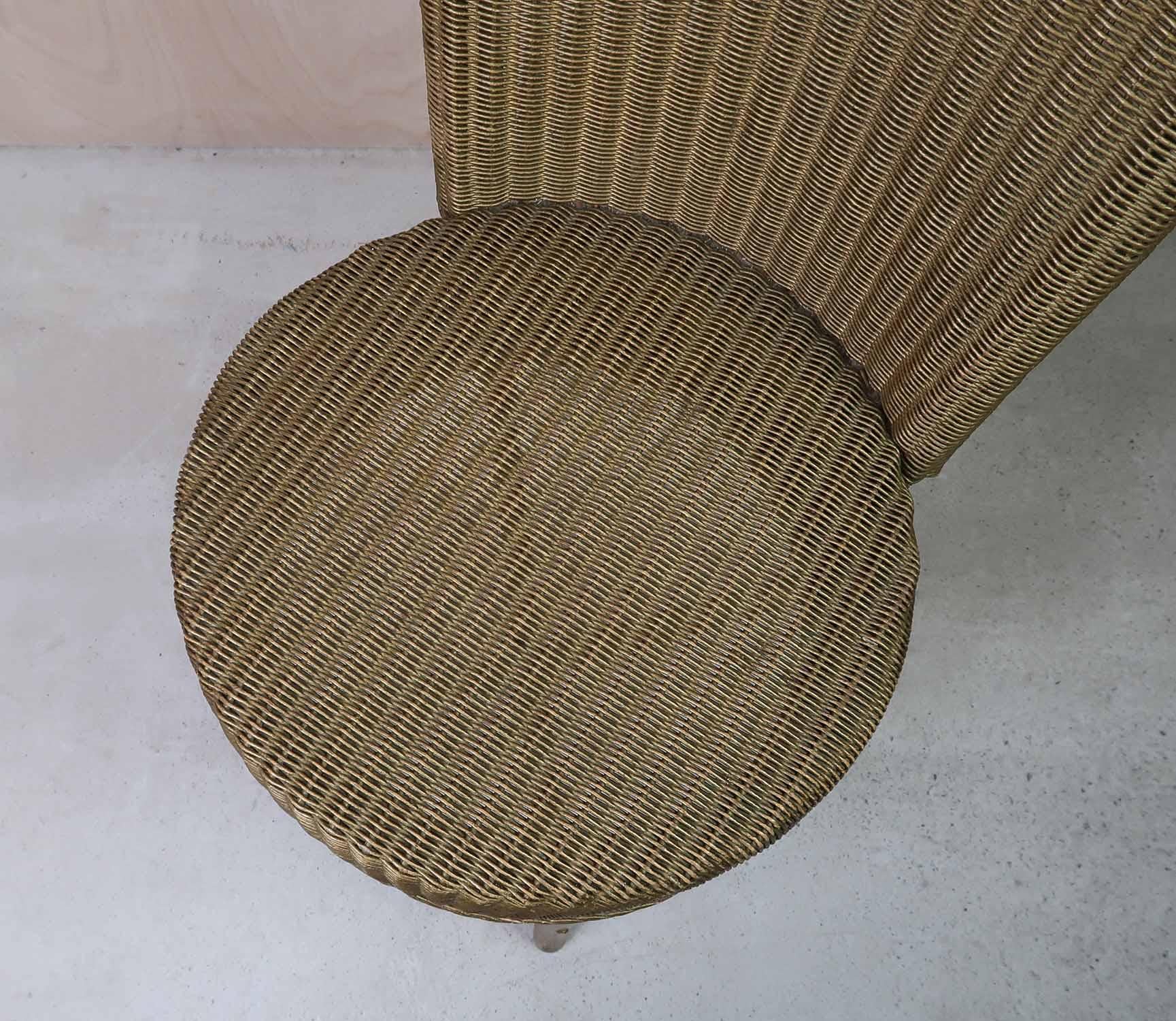 Sedia Lloyd Loom vintage dipinta in oro. Inglese C.1930 In condizioni buone in vendita a St Annes, Lancashire