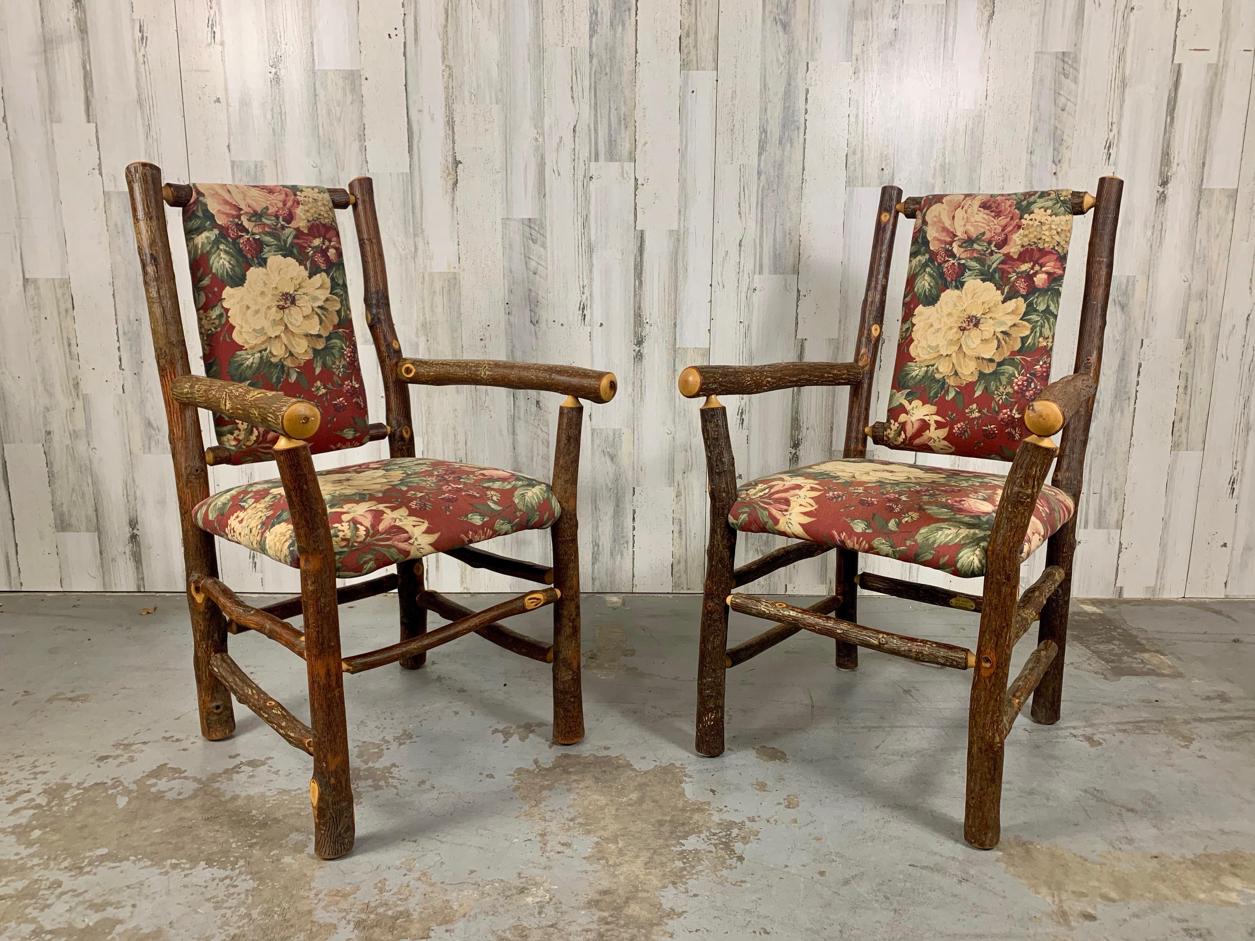 Rustic Vintage Old hickory Armchairs For Sale
