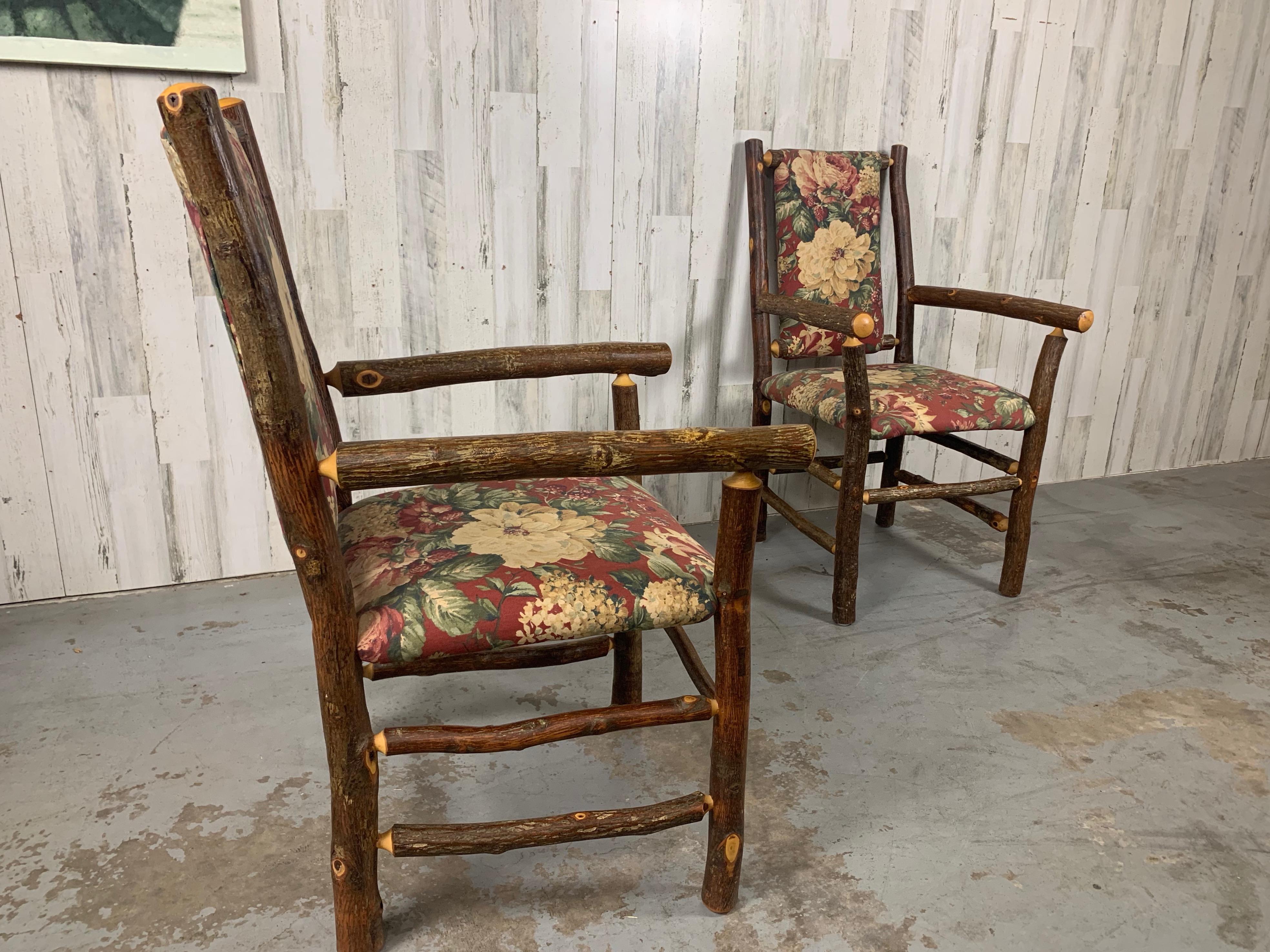 Upholstery Vintage Old hickory Armchairs For Sale
