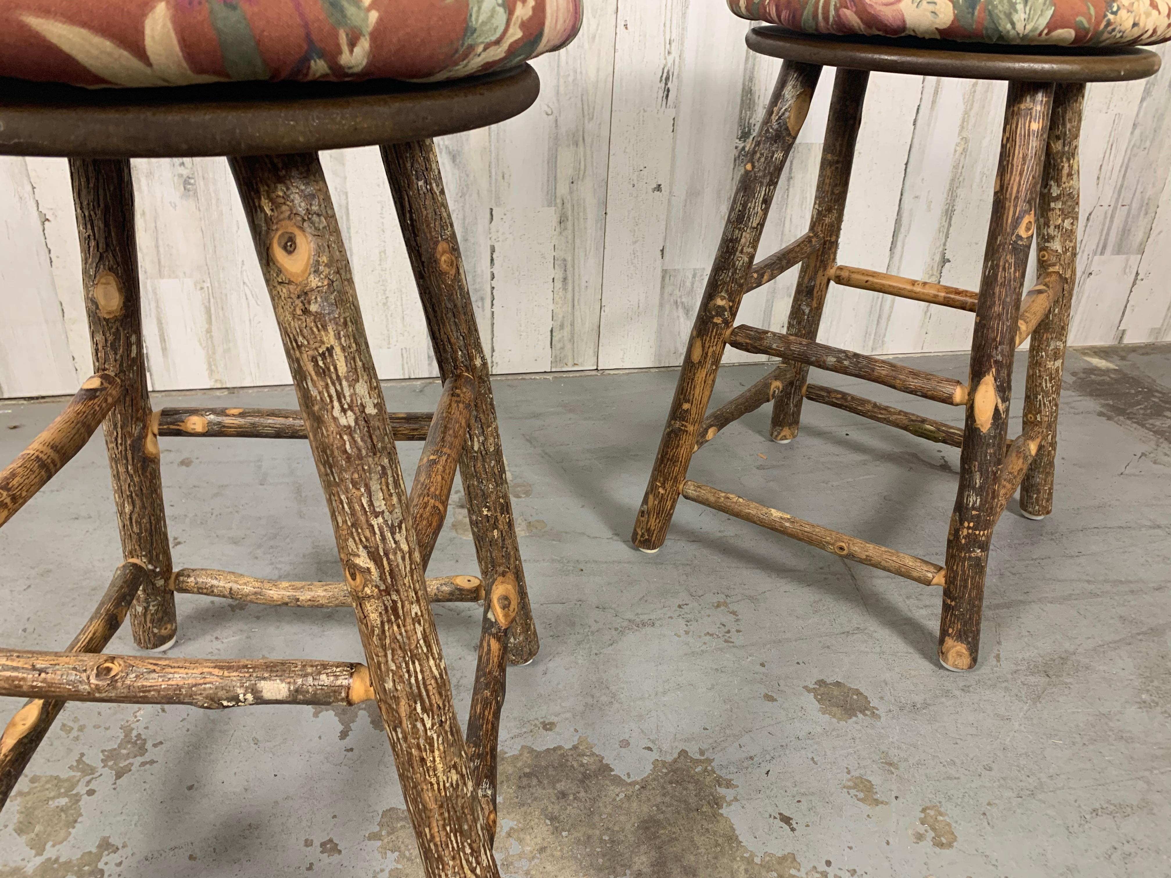 American Vintage Old Hickory Counter Stools For Sale