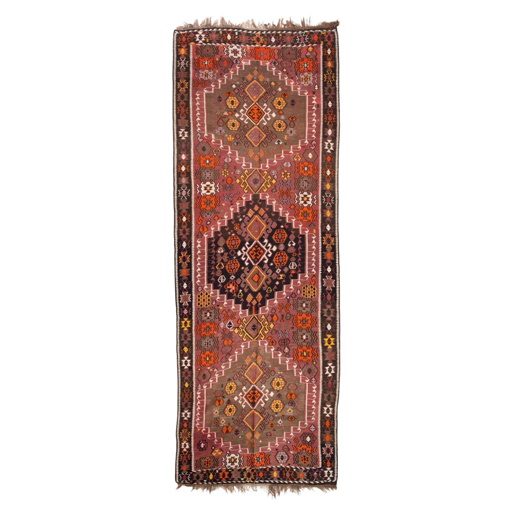 Vintage Old Kars Kilim Eastern Turkey Anatolian Rug Turkish Wool Carpet
