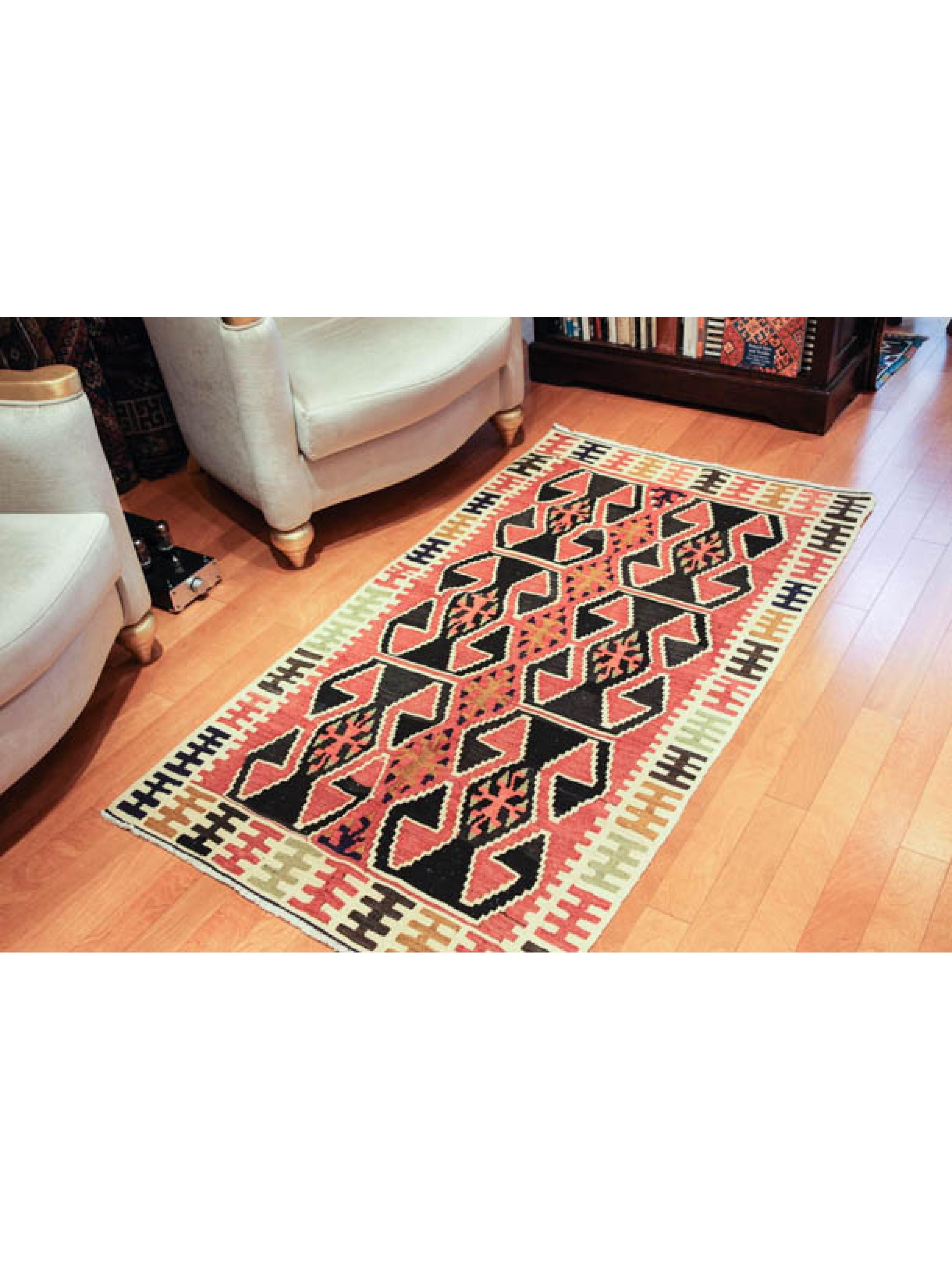 Vintage Old Kayseri Village Kilim Central Anatolian Rug Turkish Carpet (Kelim) im Angebot