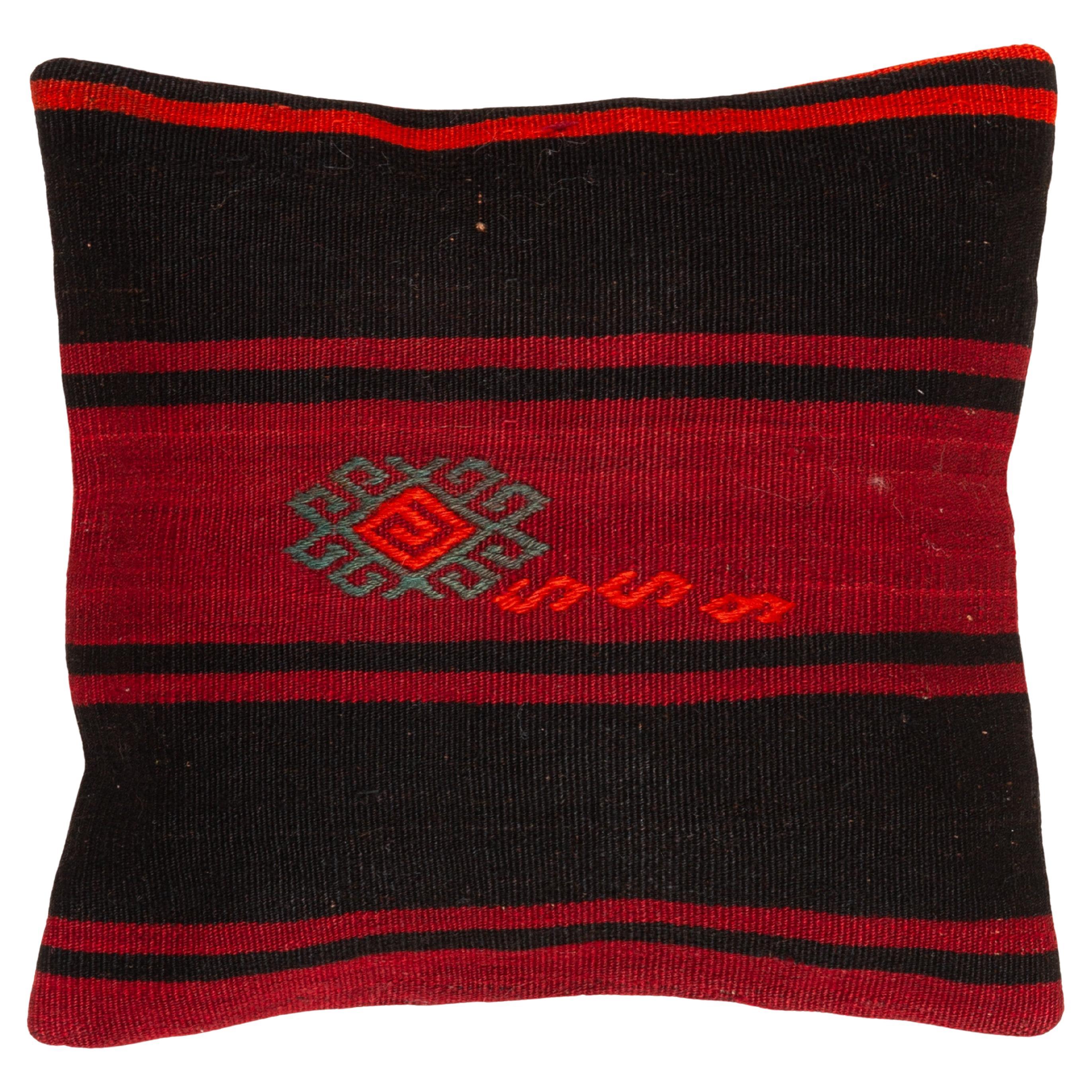 Vintage & Old Kilim Cushion Cover, Anatolian Yastik Turkish Modern Pillow 4011