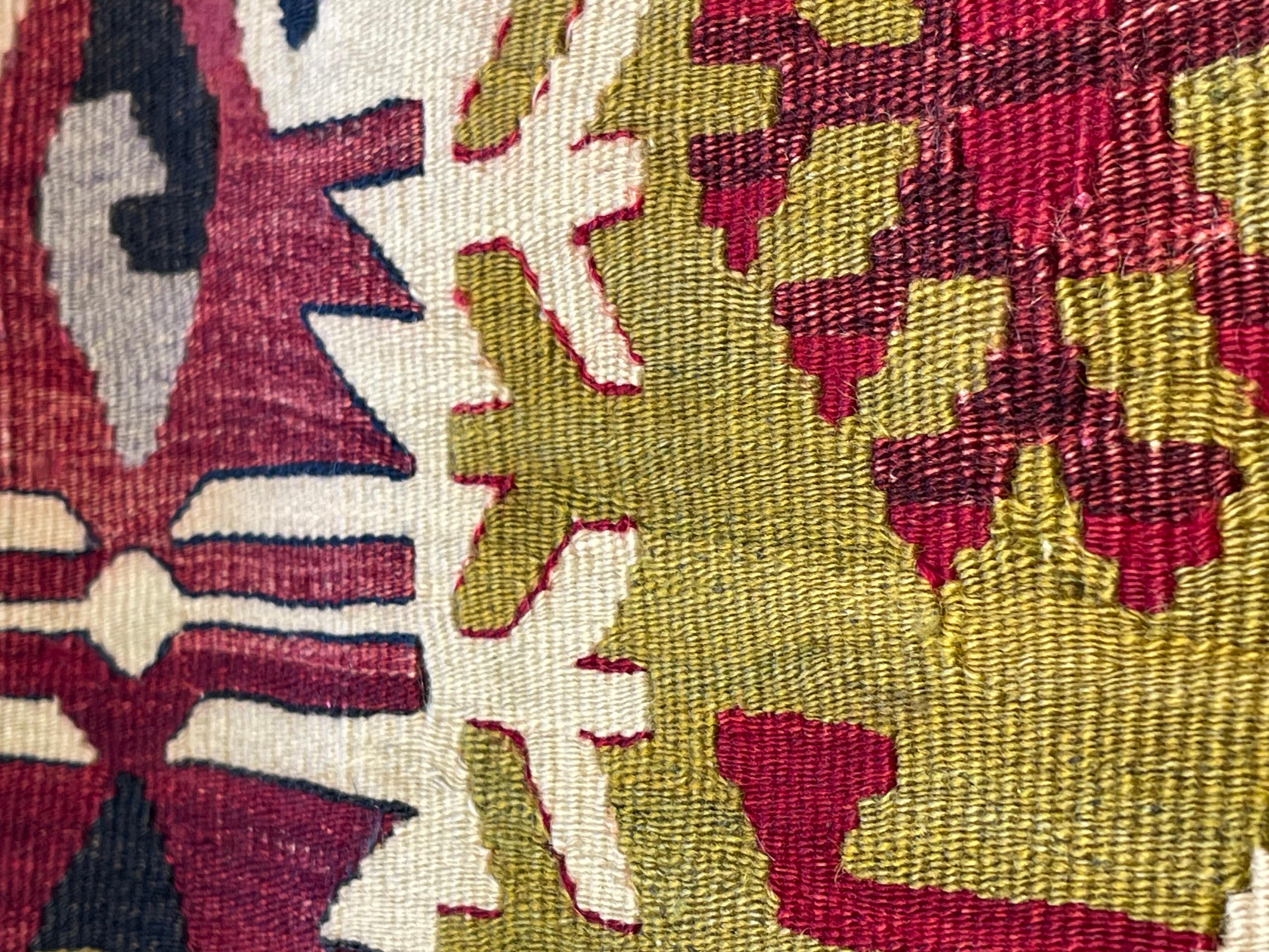 Türkisches modernes Yastik-Kissen im Vintage-Stil mit altem Kelim-Kissen, 4164 (Handgewebt) im Angebot