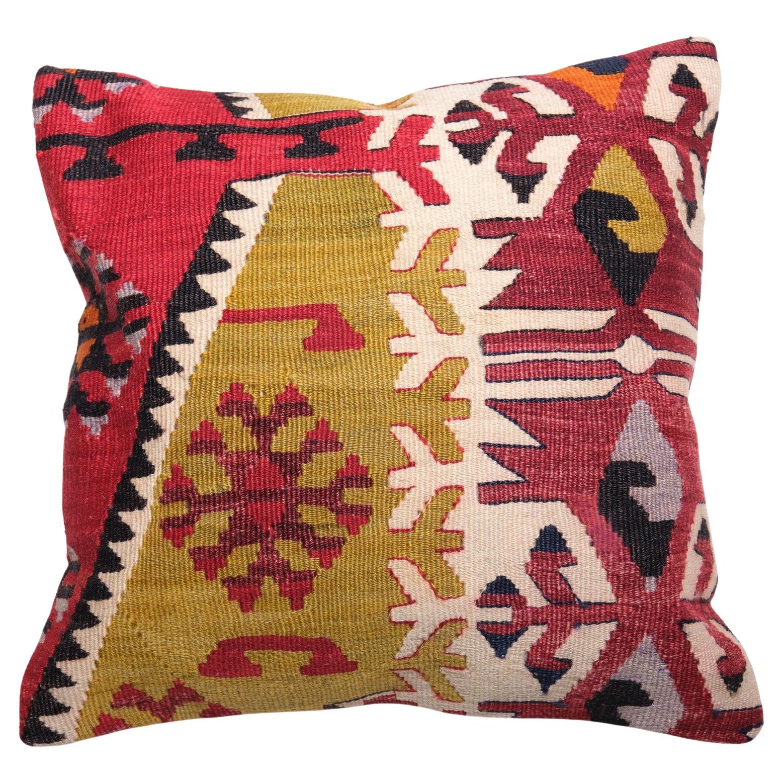 Coussin Kilim vintage et ancien, coussin moderne turc d'Anatolie Yastik 4164