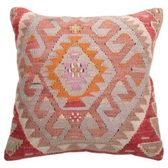 Vintage & Old Kilim Cushion Cover, Anatolian Yastik Turkish Modern Pillow 4180